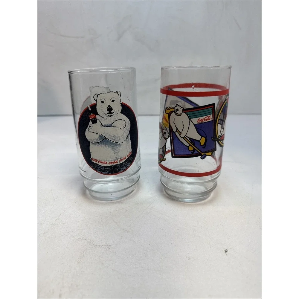 Coke-Cola Vintage 1995 & 1997 Multicolor Glasses Original Collectibles